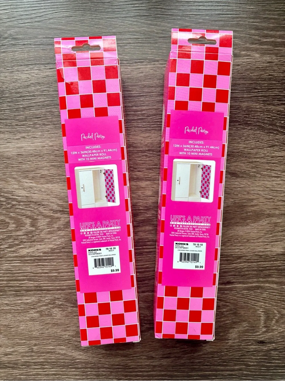 Kohl's Packed Party—Multi-Checkered Locker Wallpaper Mini Magnets (2 Boxes)